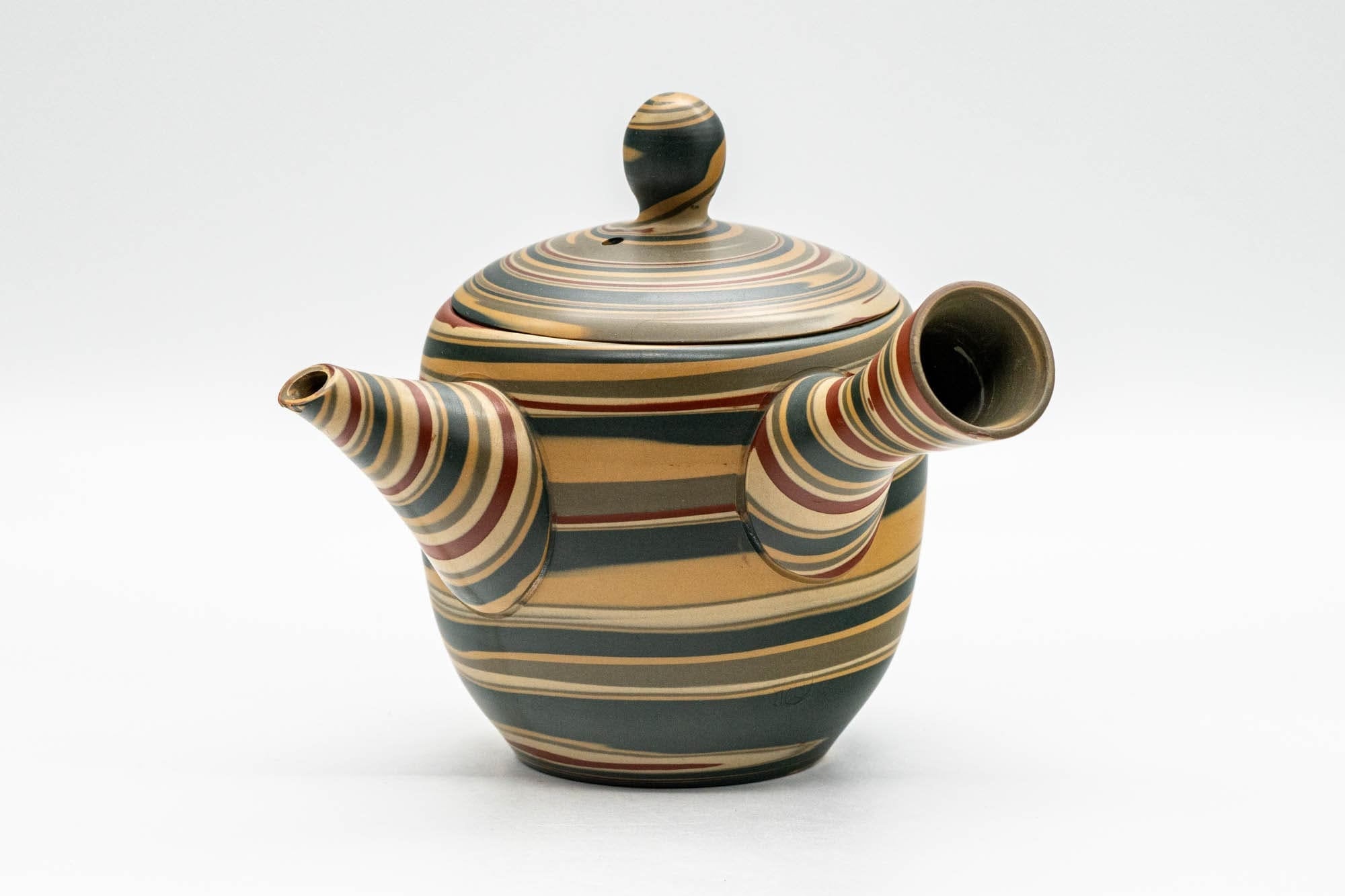 Japanese Kyusu - 練り込み Nerikomi Tokoname-yaki Do-ake Teapot  - 200ml