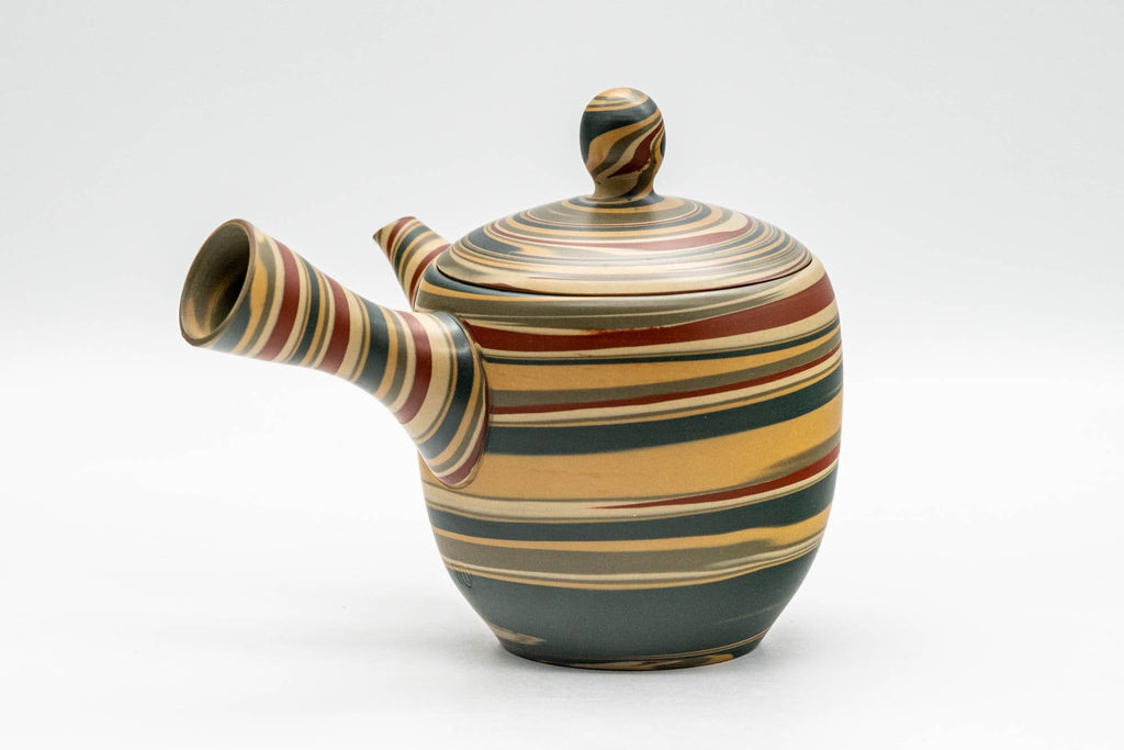 Japanese Kyusu - 練り込み Nerikomi Tokoname-yaki Do-ake Teapot  - 200ml