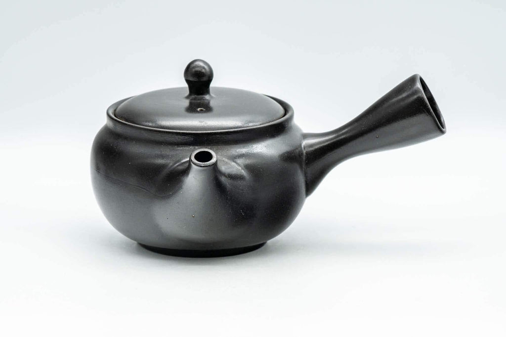 Japanese Kyusu - Black Kurodei Tokoname-yaki Basket Strainer Teapot - 330ml