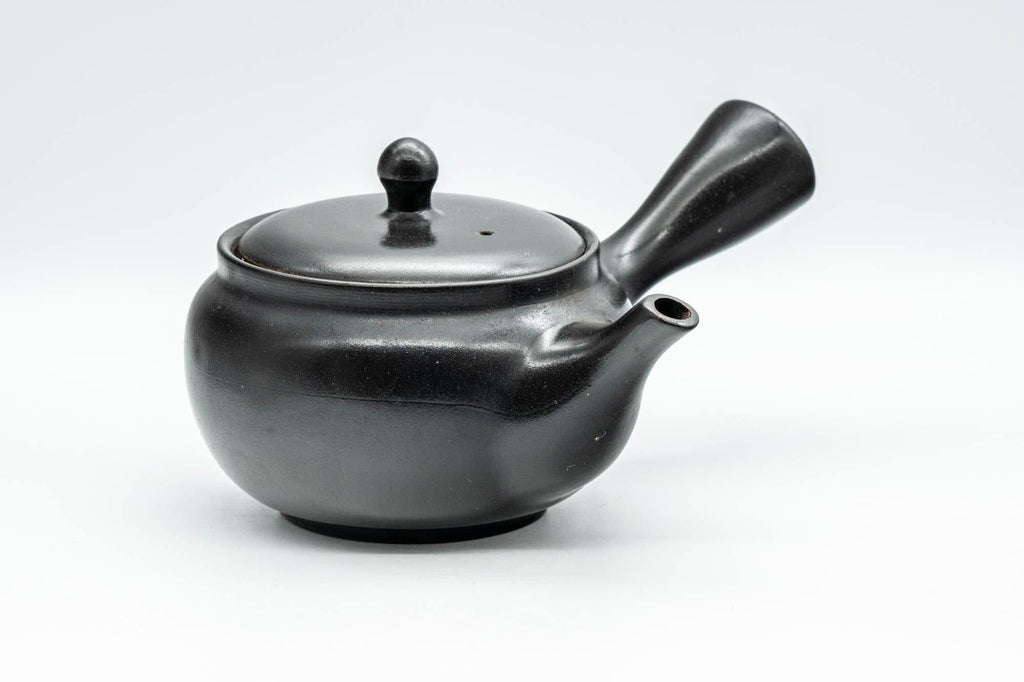 Japanese Kyusu - Black Kurodei Tokoname-yaki Basket Strainer Teapot - 330ml