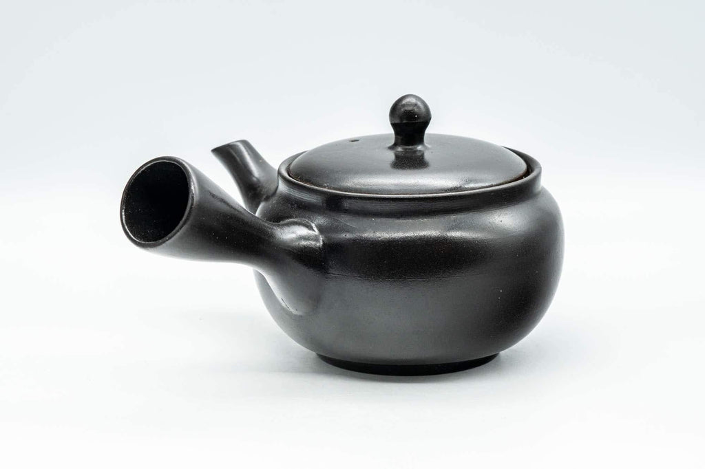 Japanese Kyusu - Black Kurodei Tokoname-yaki Basket Strainer Teapot - 330ml