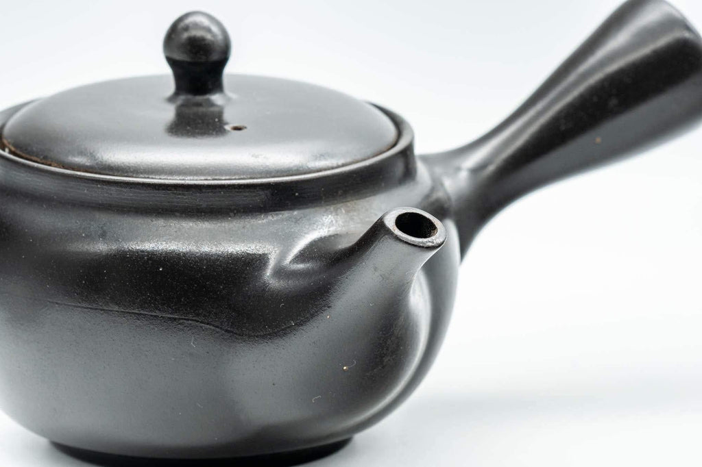 Japanese Kyusu - Black Kurodei Tokoname-yaki Basket Strainer Teapot - 330ml