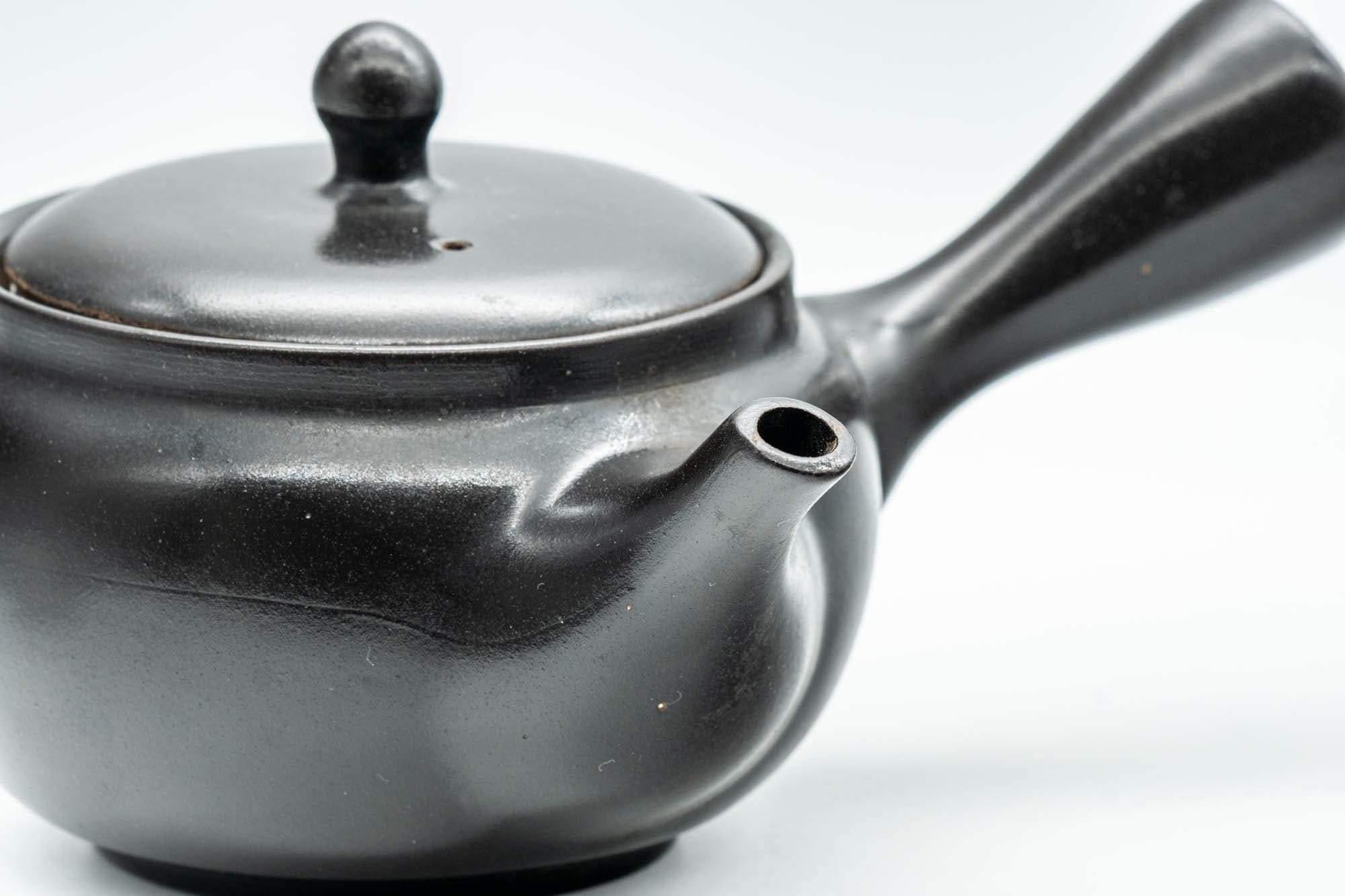 Japanese Kyusu - Black Kurodei Tokoname-yaki Basket Strainer Teapot - 330ml