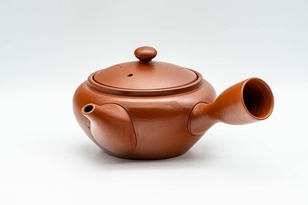 Japanese Kyusu - Engraved Floral Tokoname-yaki Debeso Teapot - 230ml