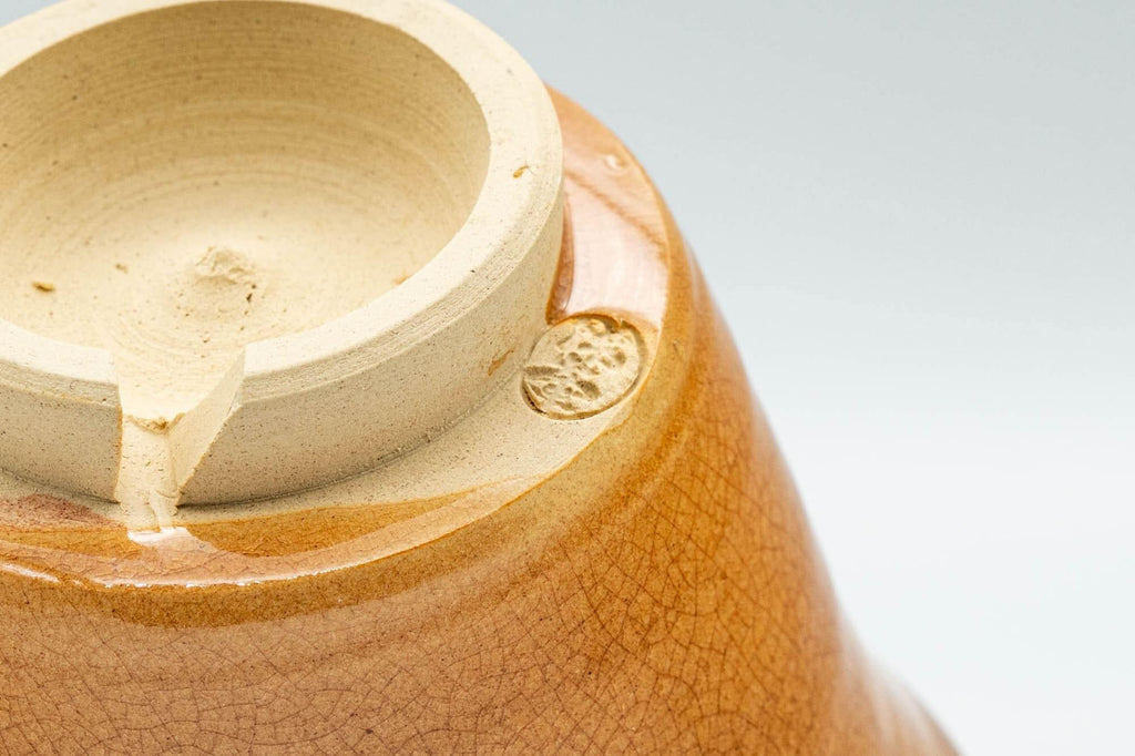 Japanese Teacup - Crazed Beige-Orange Hagi-yaki Yunomi - 150ml