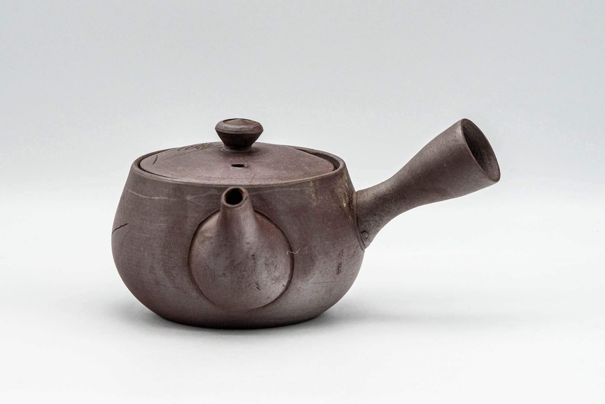 Japanese Kyusu - Engraved Geometric Banko-yaki Debeso Teapot - 200ml