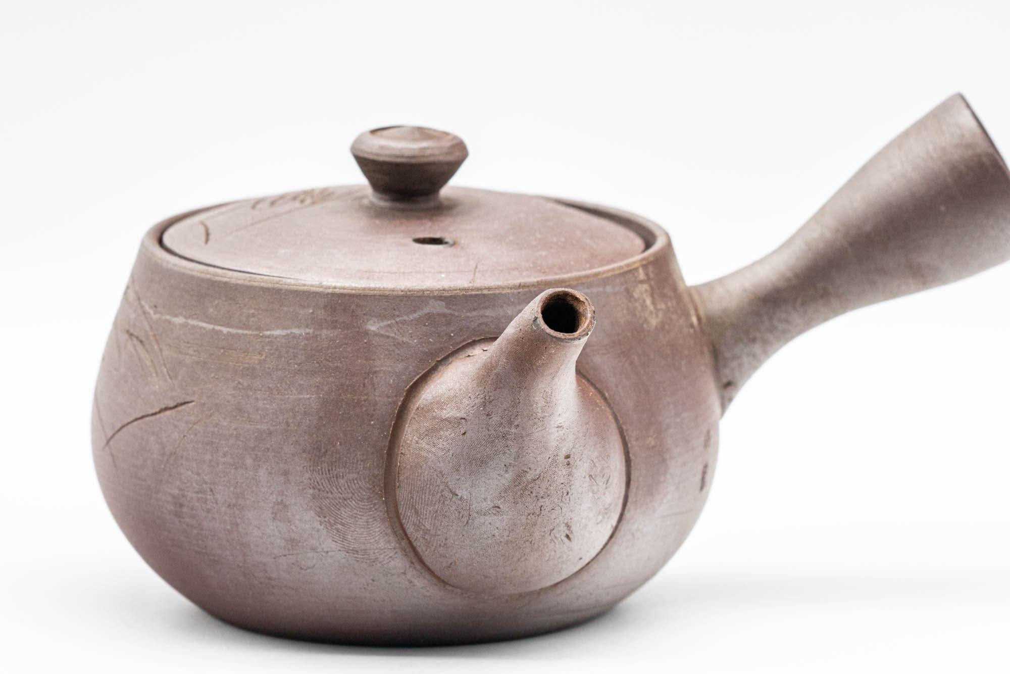 Japanese Kyusu - Engraved Geometric Banko-yaki Debeso Teapot - 200ml