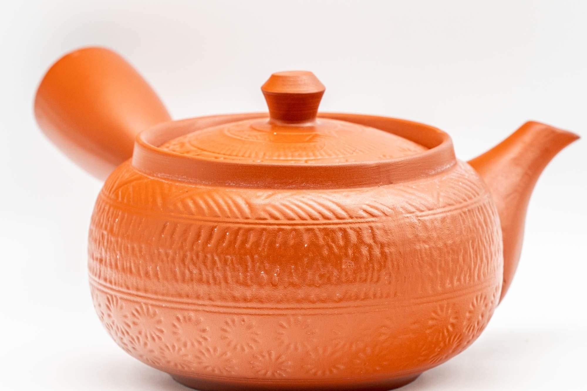 Japanese Kyusu - Floral Geometric Tokoname-yaki Teapot - 350ml