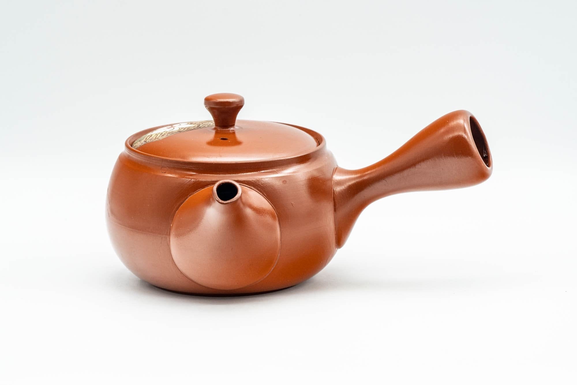 Japanese Kyusu - Floral Engraved Tokoname-yaki Debeso Teapot - 320ml