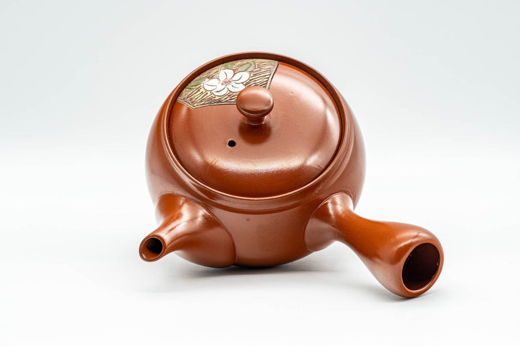 Japanese Kyusu - Floral Engraved Tokoname-yaki Debeso Teapot - 320ml