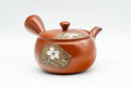 Japanese Kyusu - Floral Engraved Tokoname-yaki Debeso Teapot - 320ml