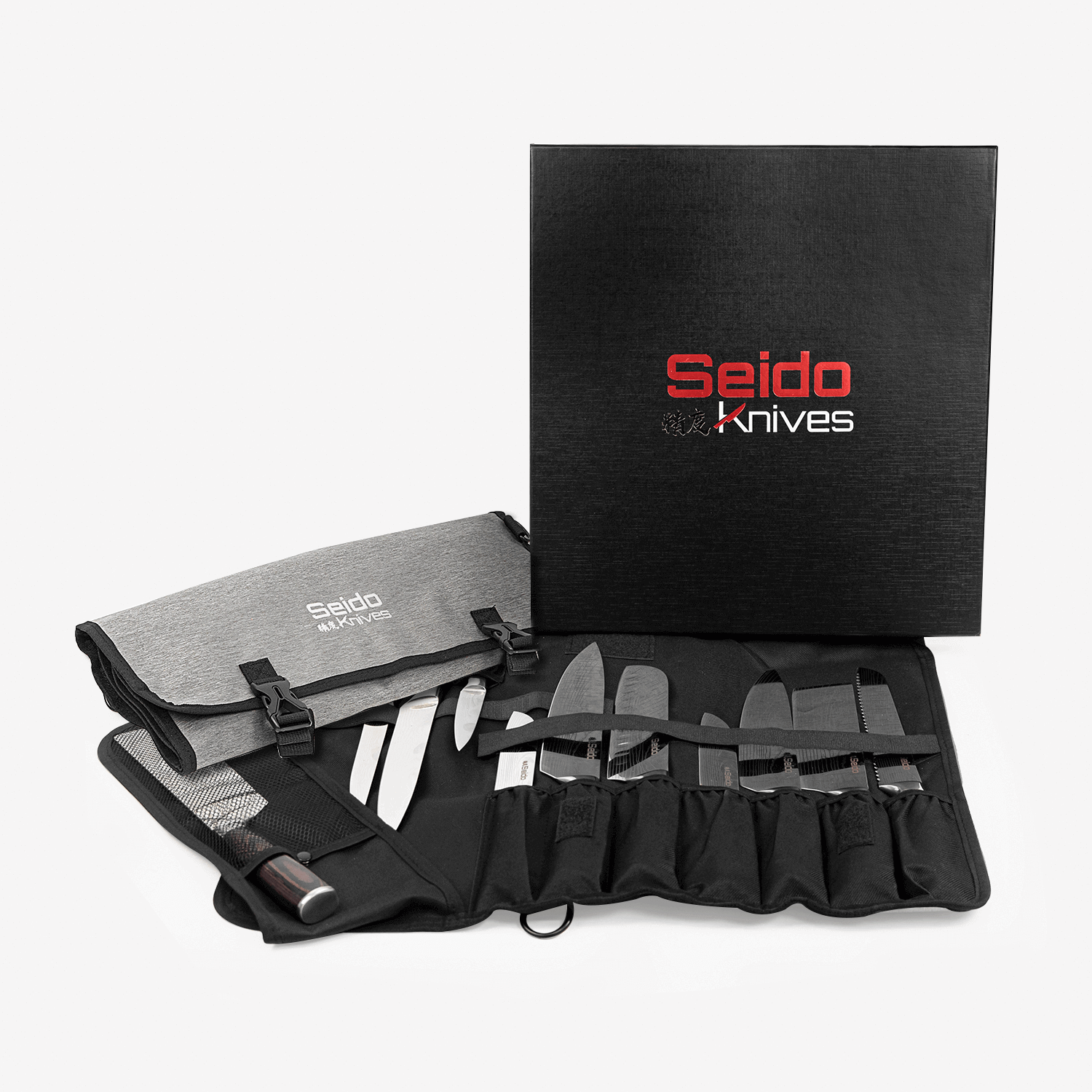 Professional Chef Knife Set with Roll-up Knife Bag