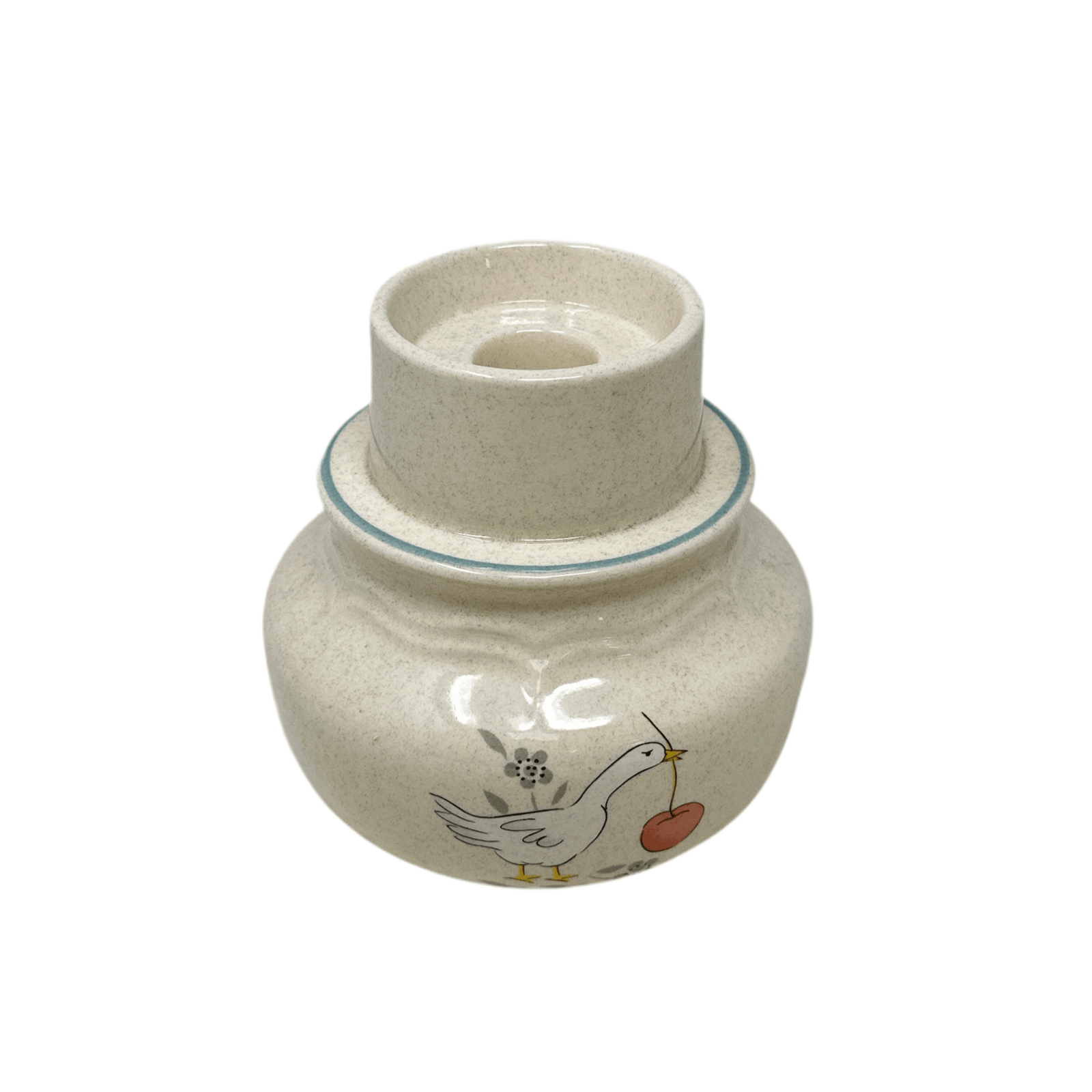 International Marmalade Blue Bow Geese Candle Stick Holder