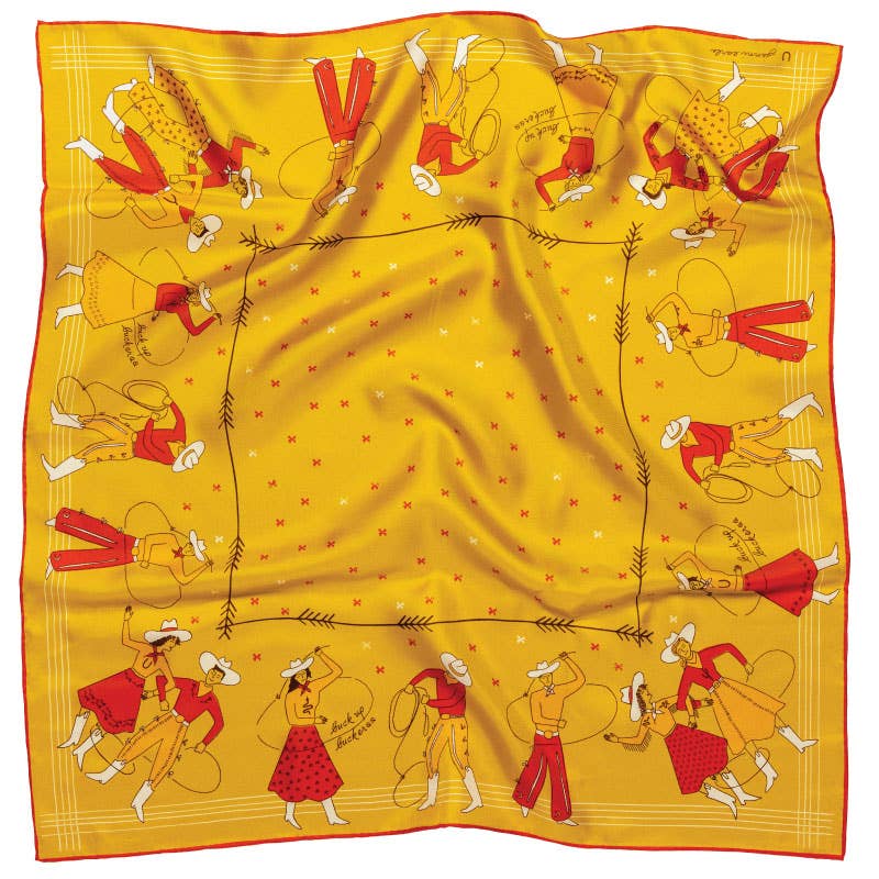 Jenni Earle “Buck Up Buckaroo” Silk Scarf | 100% Luxury Silk