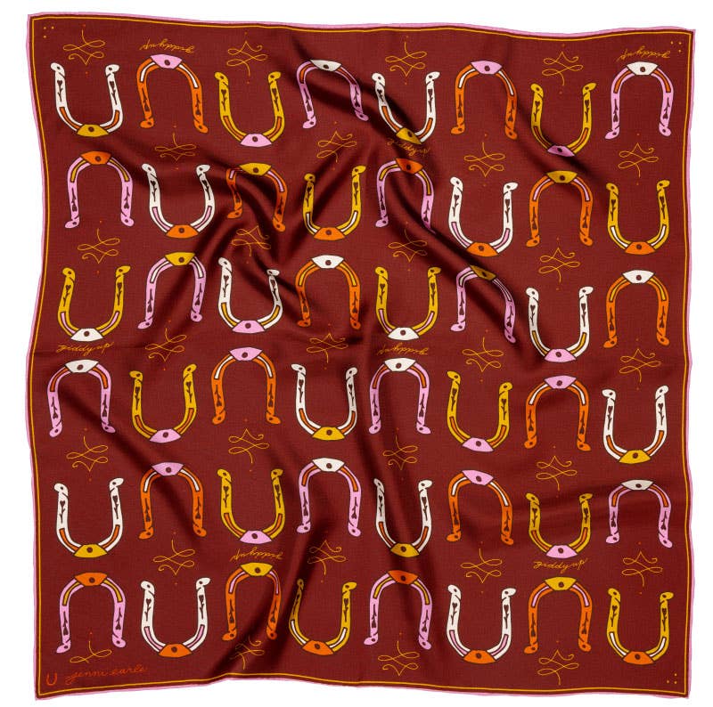 Jenni Earle “Giddy Up” Silk Scarf | 100% Luxury Silk