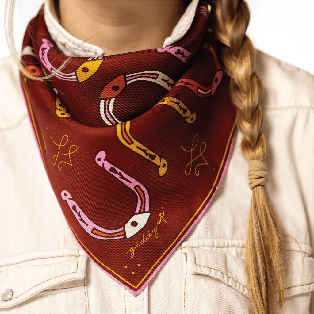 Jenni Earle “Giddy Up” Silk Scarf | 100% Luxury Silk