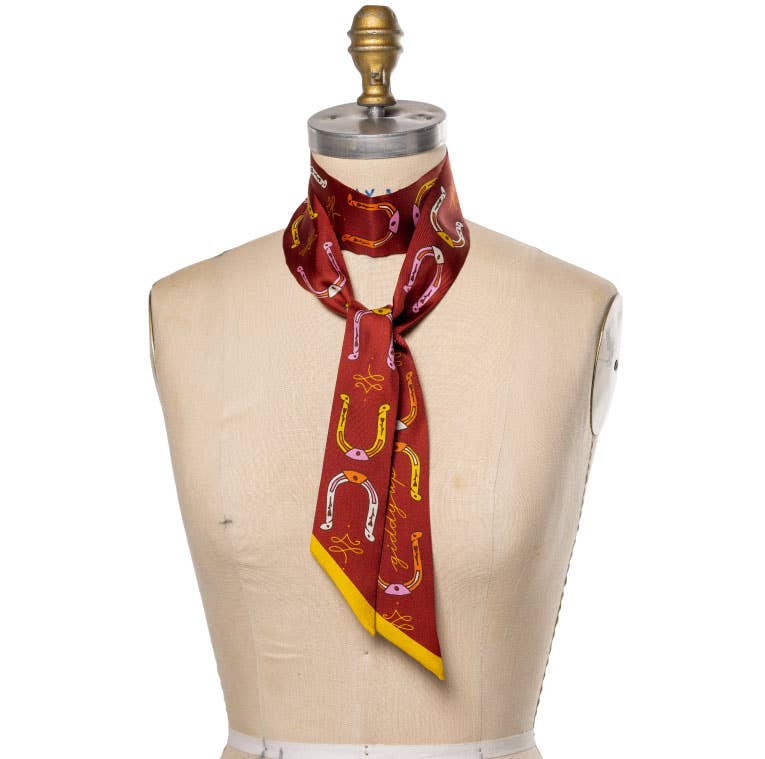 Jenni Earle “Giddy Up” Silk Twilly | Hand-Illustrated