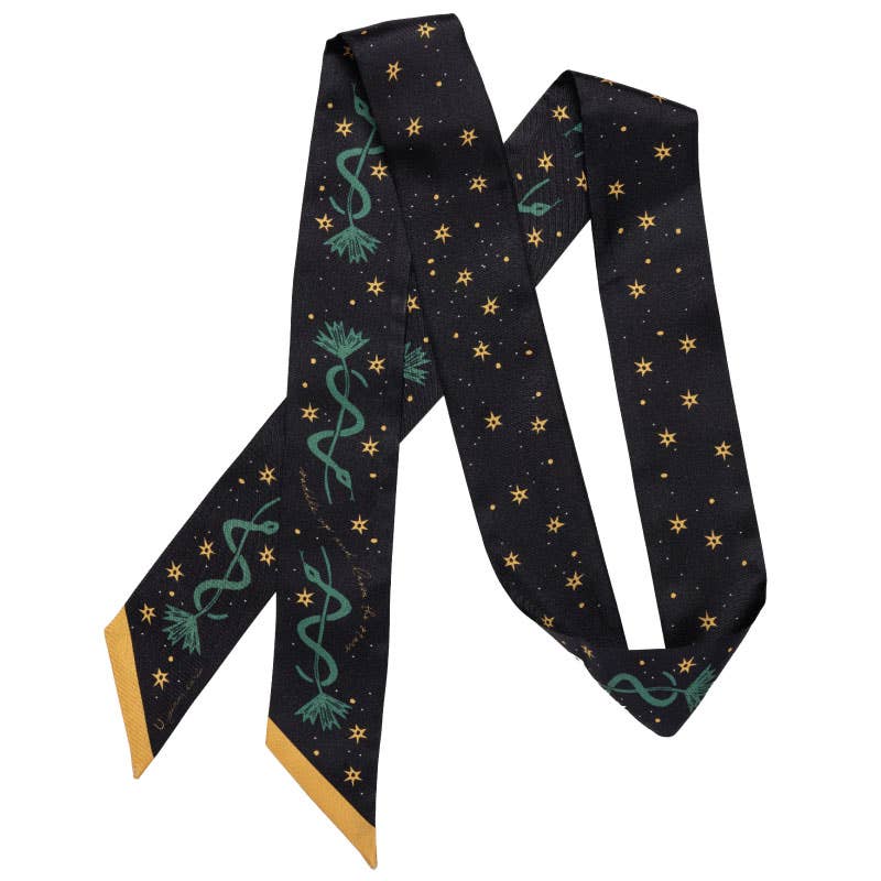 Jenni Earle “Saddle Up and Lasso the Star” Silk Twilly | Hand-Drawn