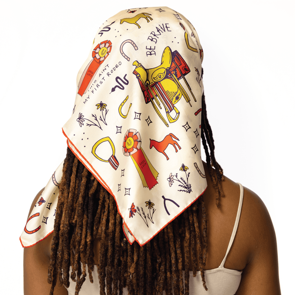 Jenni Earle Word Jumble Silk Scarf | 100% Luxury Silk | Medium