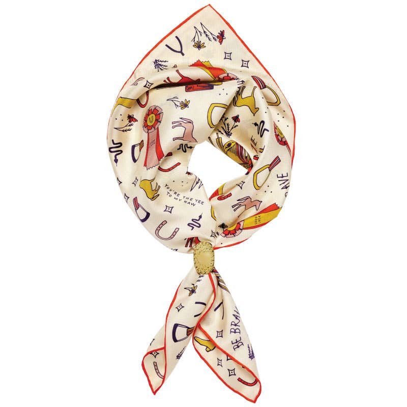 Jenni Earle Word Jumble Silk Scarf | 100% Luxury Silk | Medium