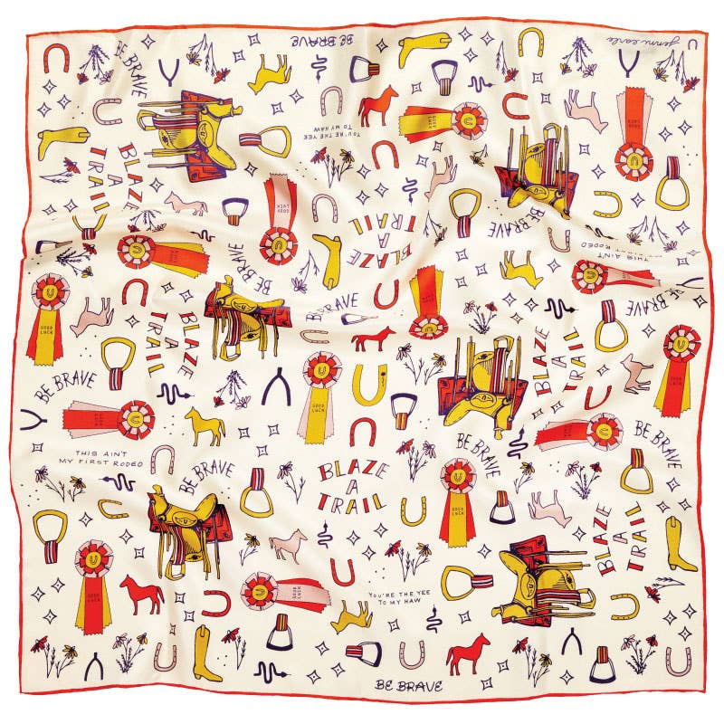Jenni Earle Word Jumble Silk Scarf | 100% Luxury Silk | Medium
