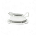 JOHNSON BROTHERS HERITAGE WHITE GRAVY BOAT & STAND