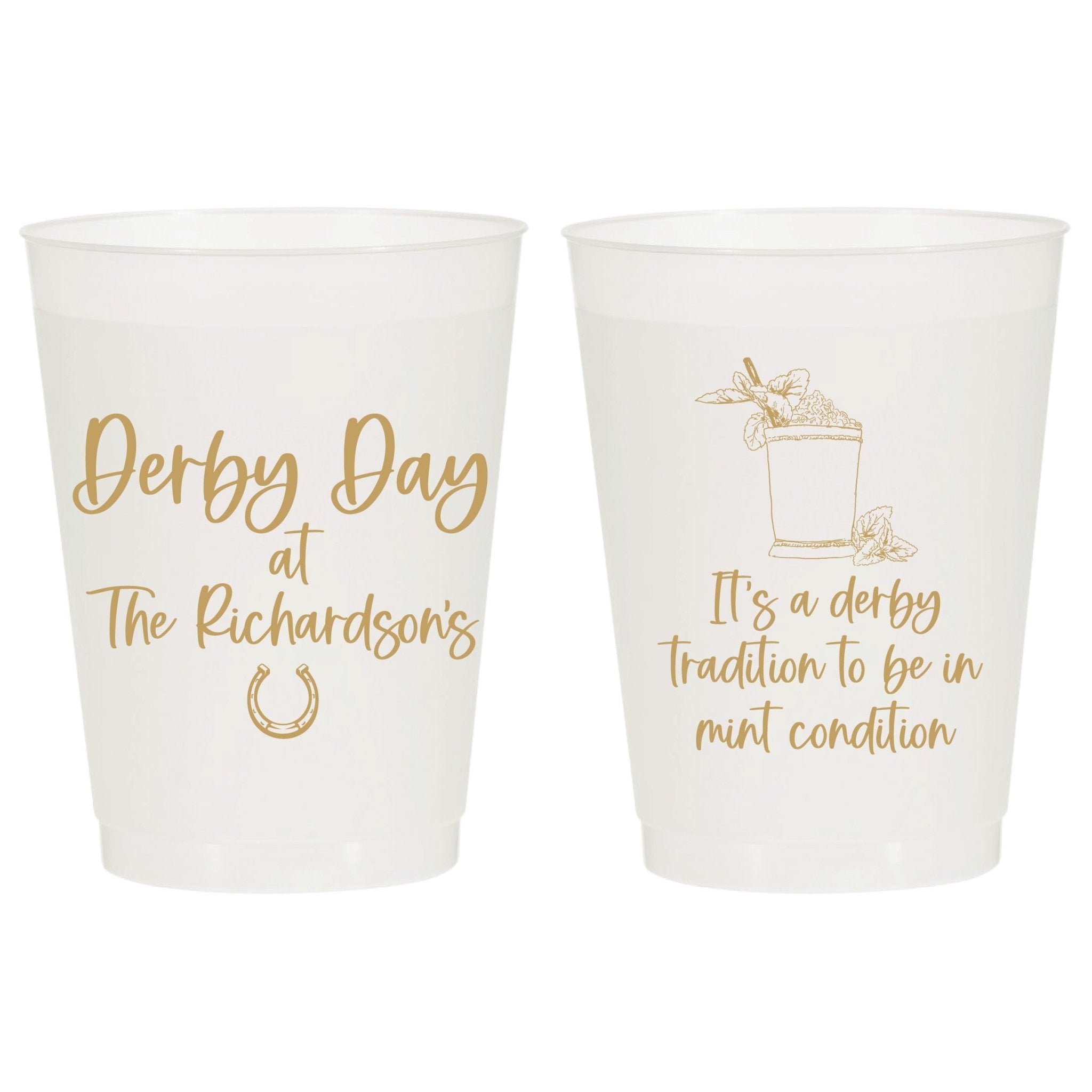 Kentucky Derby Day Custom Frosted Party Cups - Mint Condition Derby Tradition