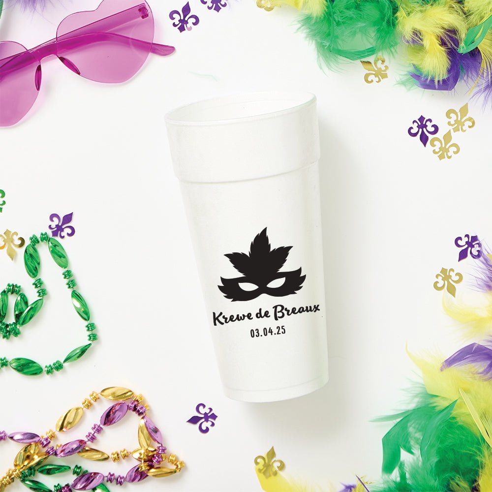 Krewe de Breaux Mardi Gras Foam Cups