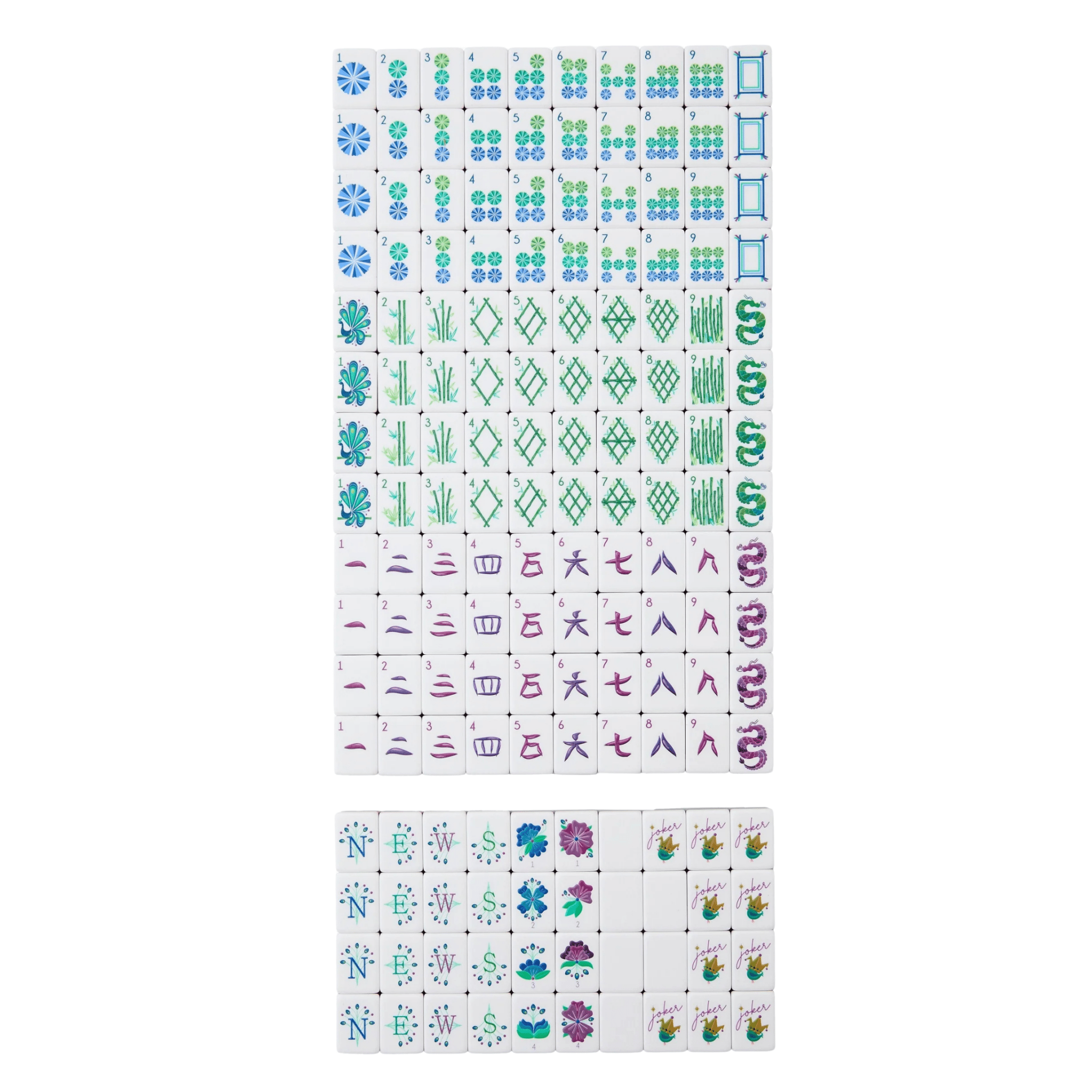 Lagoon Mahjong Tiles - Oh My Mahjong | Ships In 1 Business Day