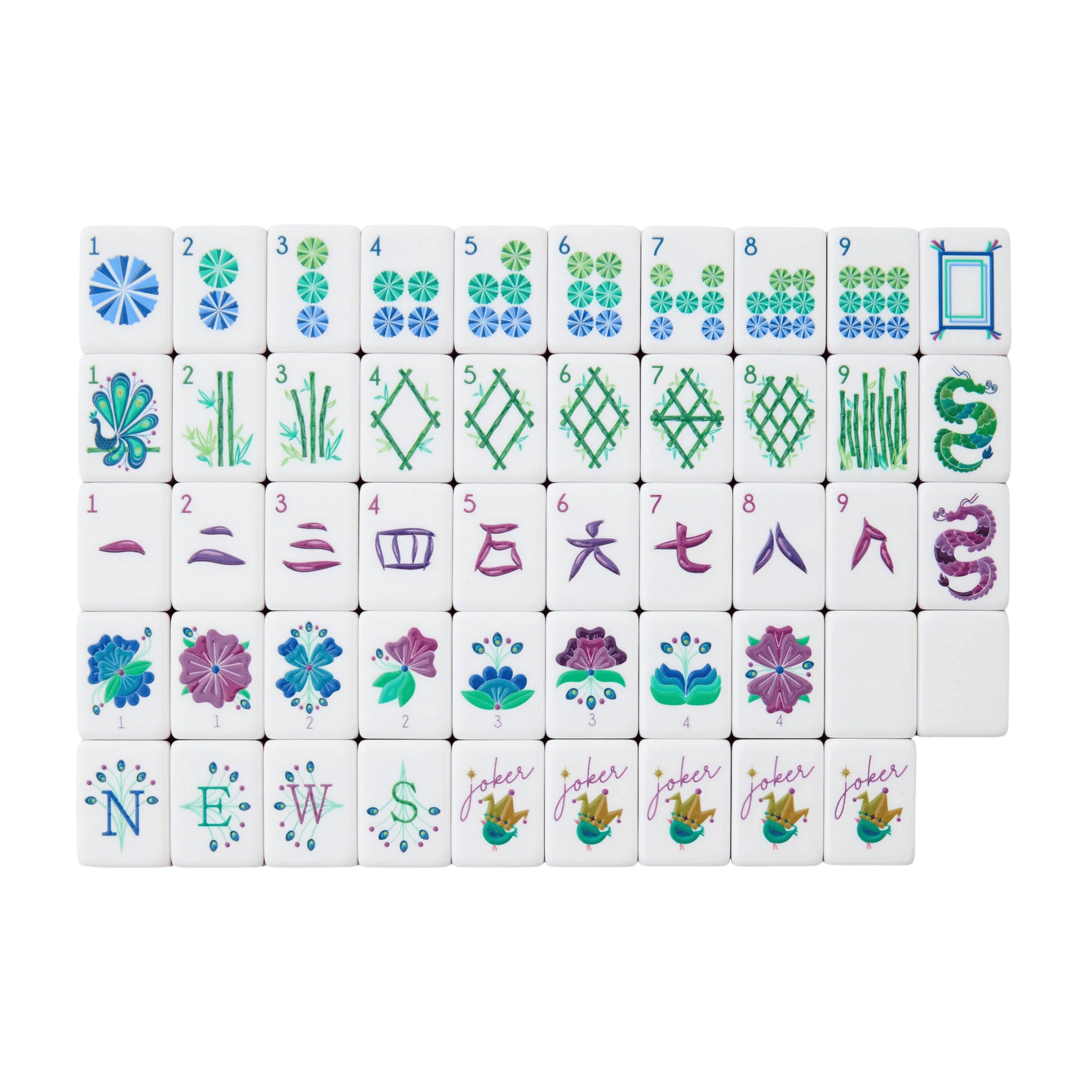 Lagoon Mahjong Tiles - Oh My Mahjong | Ships In 1 Business Day