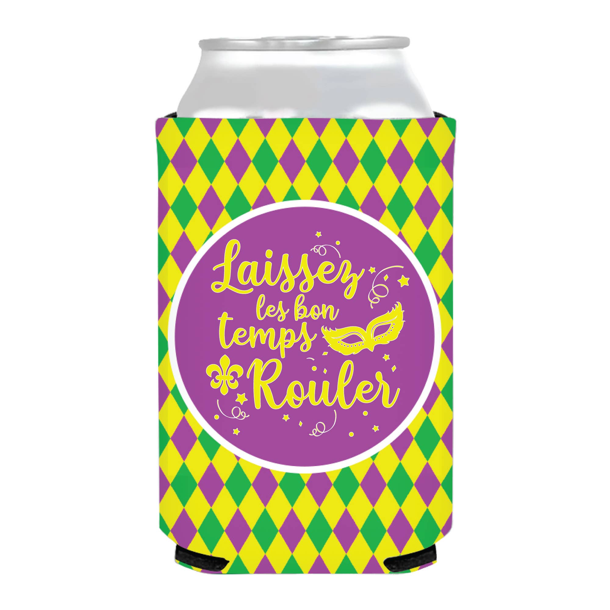 Laissez Les Bon Yellow Can Cooler - Mardi Gras