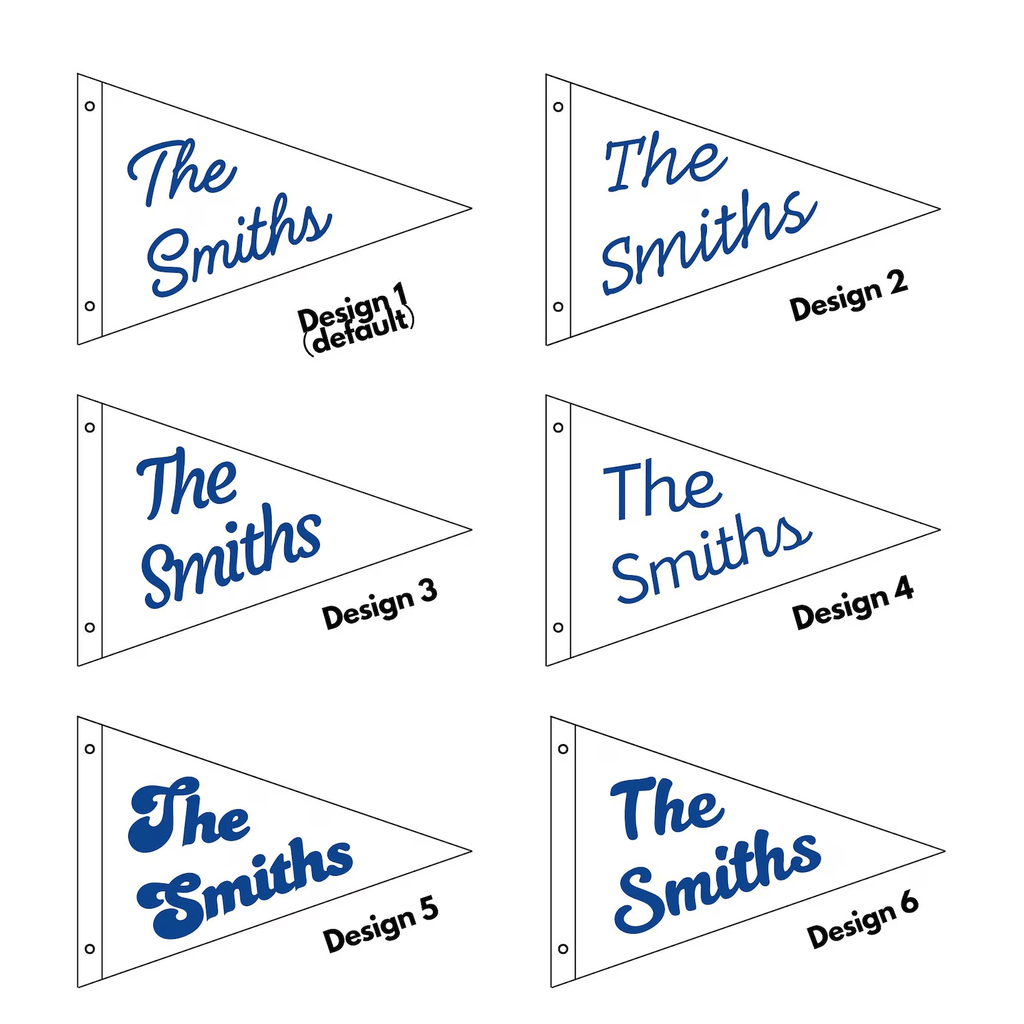 Last Name Embroidered Golf Pennant Wedding Flag