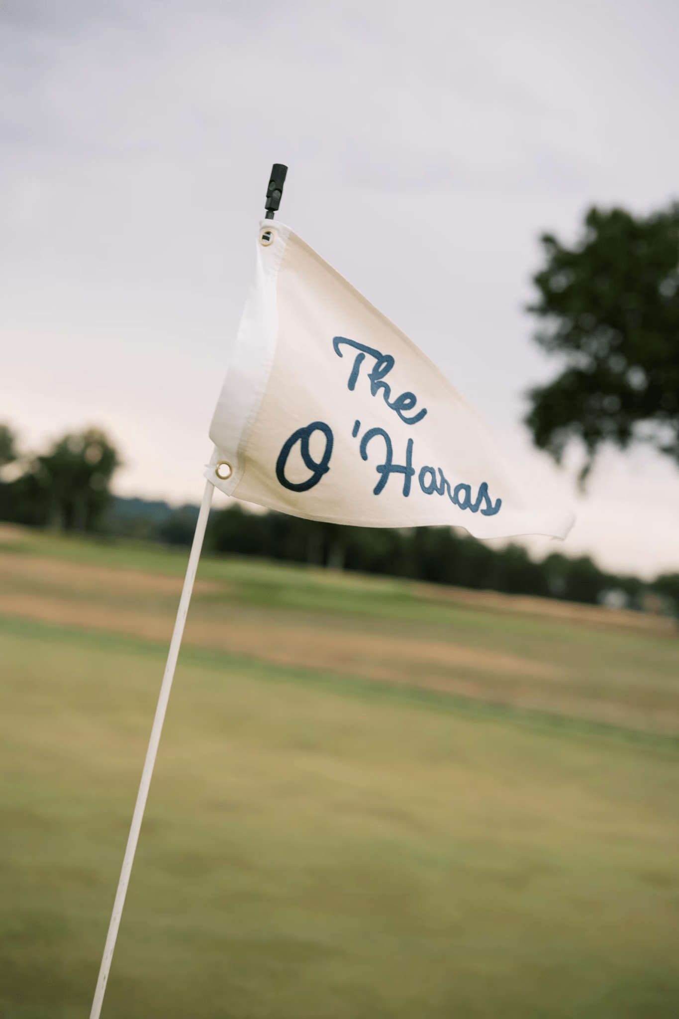 Last Name Embroidered Golf Pennant Wedding Flag
