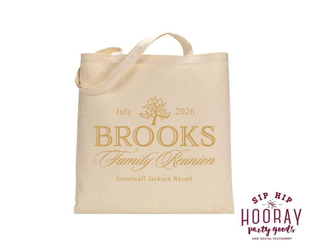 Last Name Family Reunion Custom Tote Bags