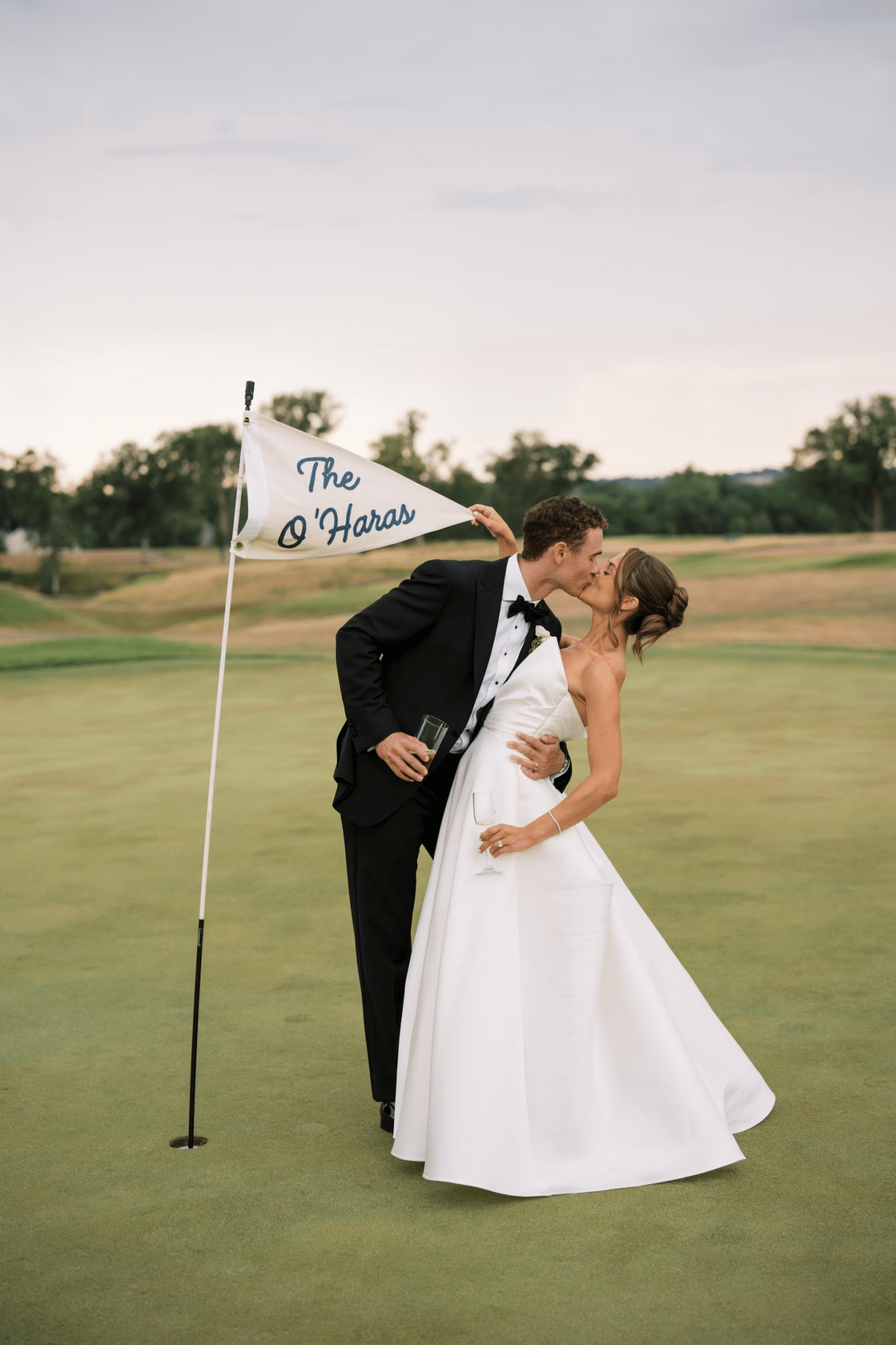Last Name Wedding Golf Pennant Flag