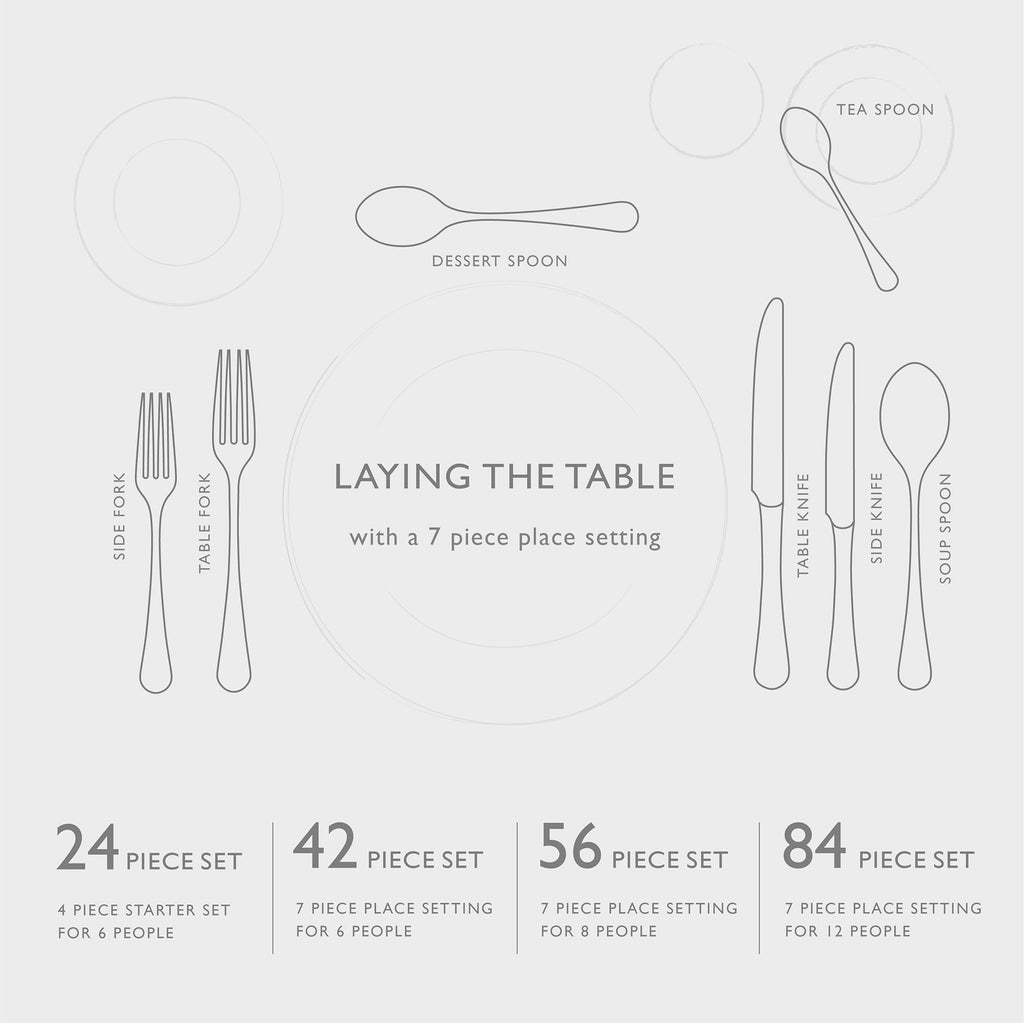Blockley Slate Bright Cutlery Place Setting, 7 Piece