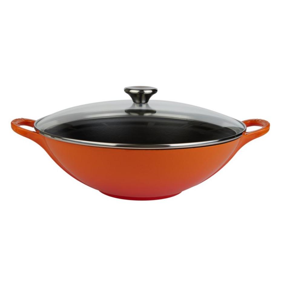 Le Creuset Cast Iron 5 QT (4.5L) Wok with Glass Lid