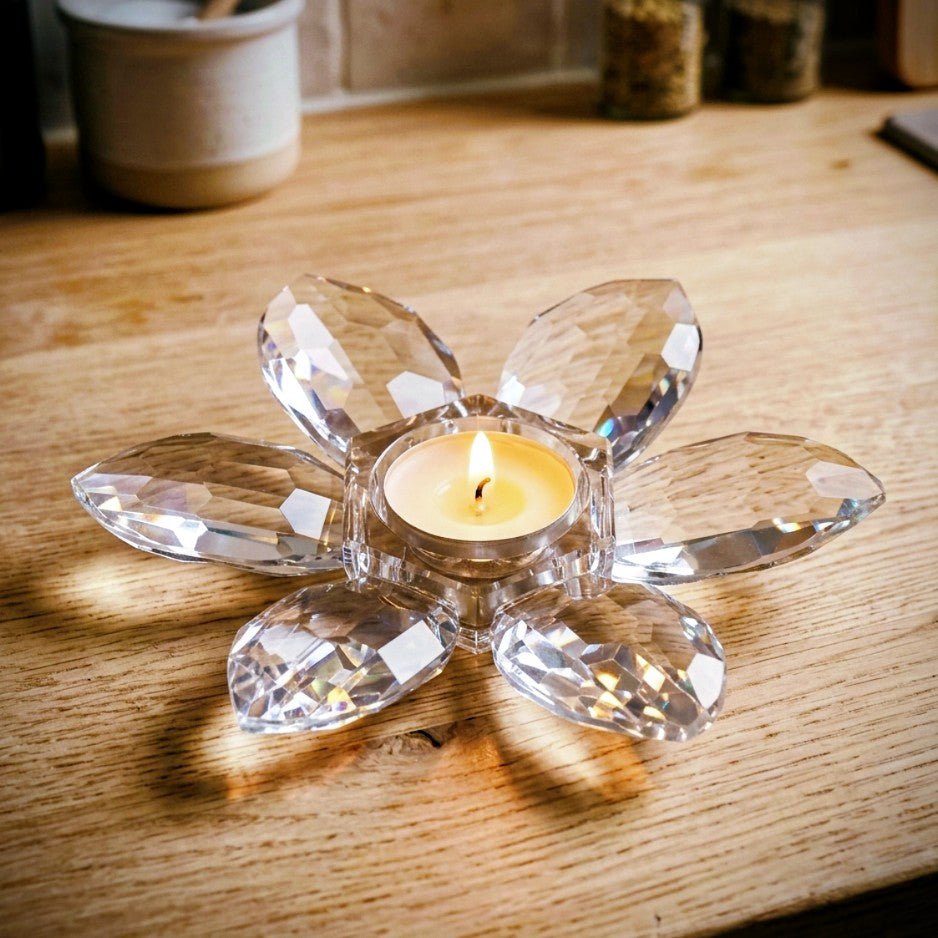 Lemon Tree Daisy Crystal Tealight Holder