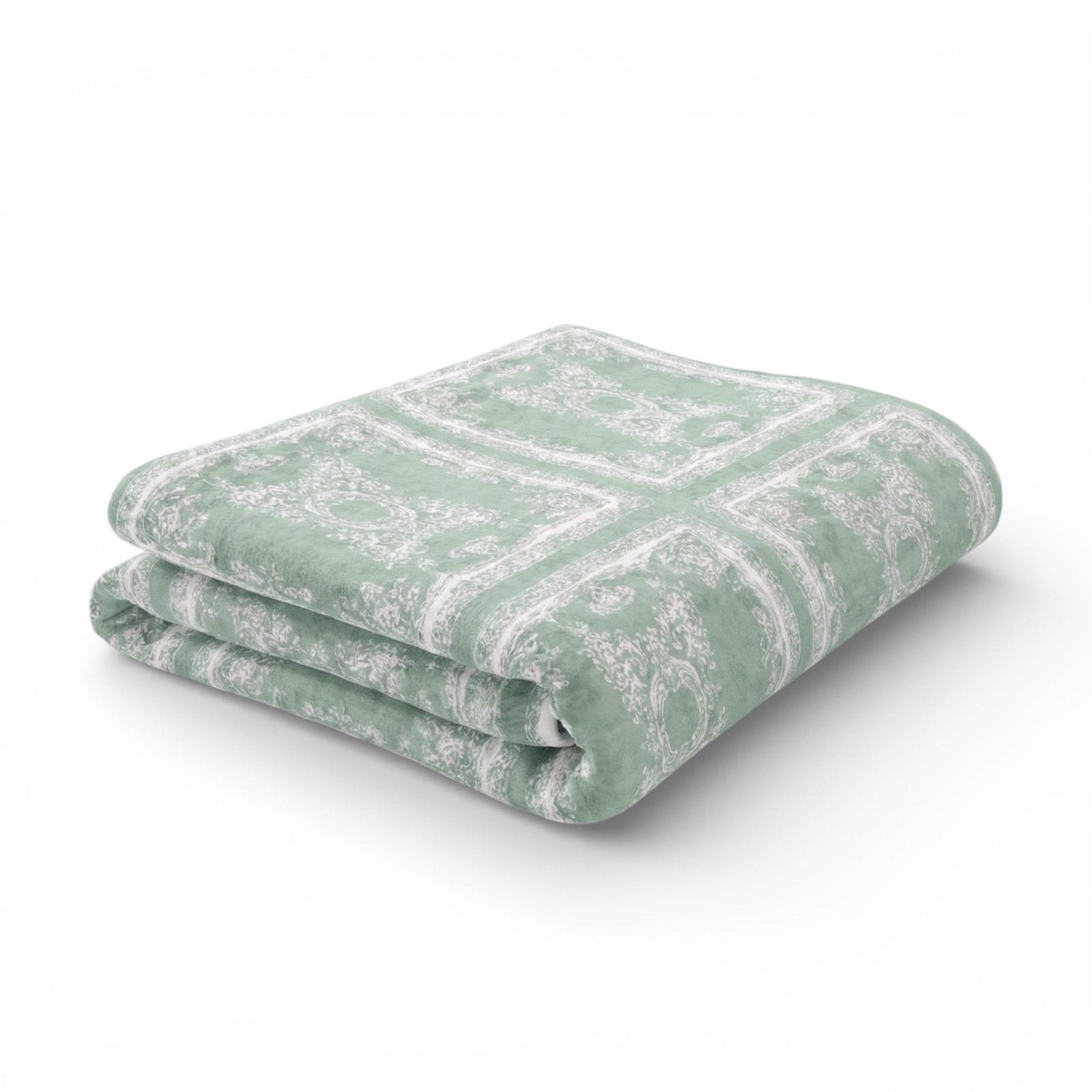 Lemon Tree Stone Washed Cotton Reversible Throw Blanket - Green