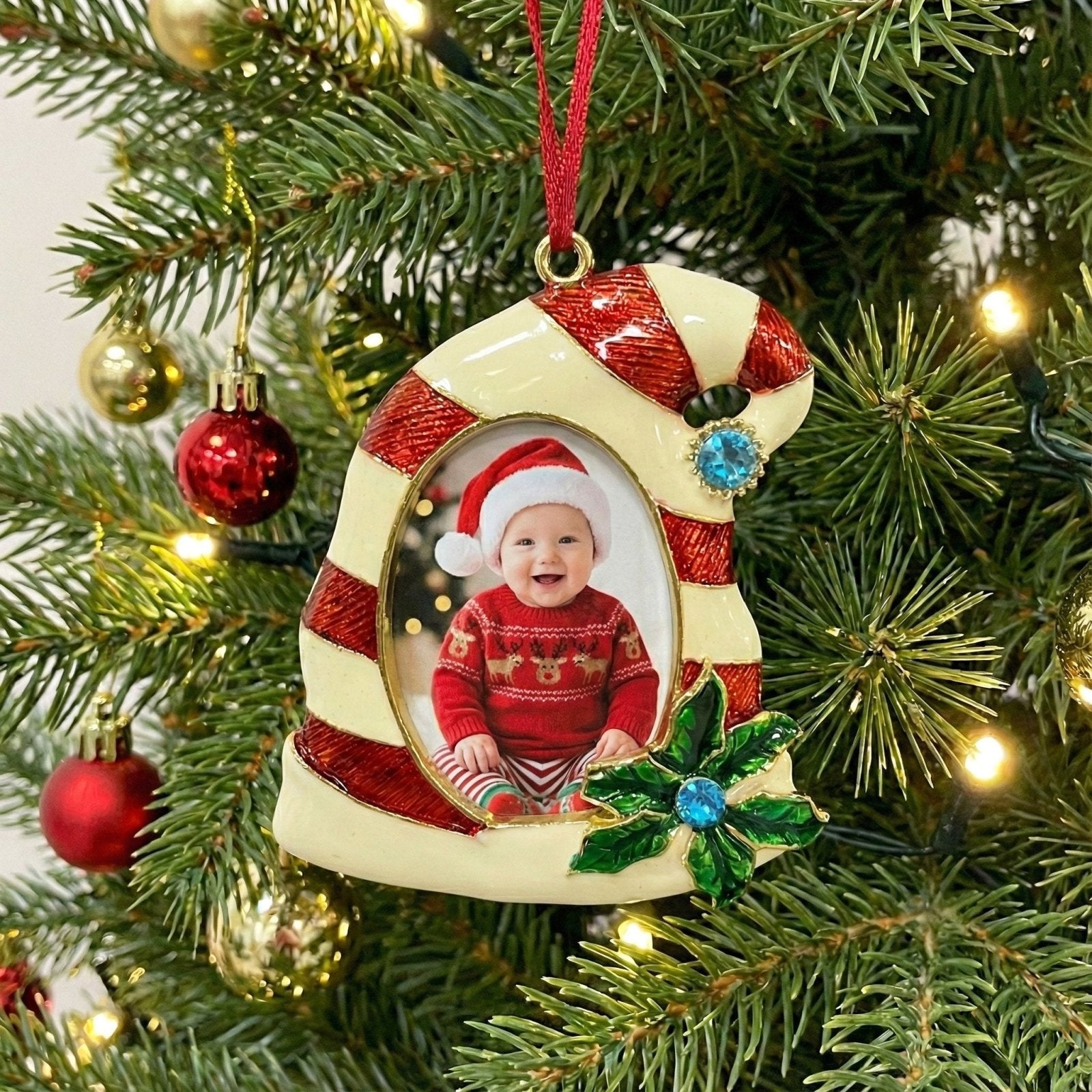 Lemontree Pewter Photo Frame Christmas Hat Ornament