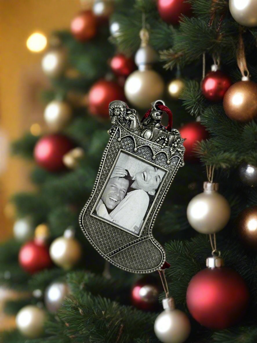 Lemontree Pewter Photo Frame Christmas Stocking w/ Toys Ornament