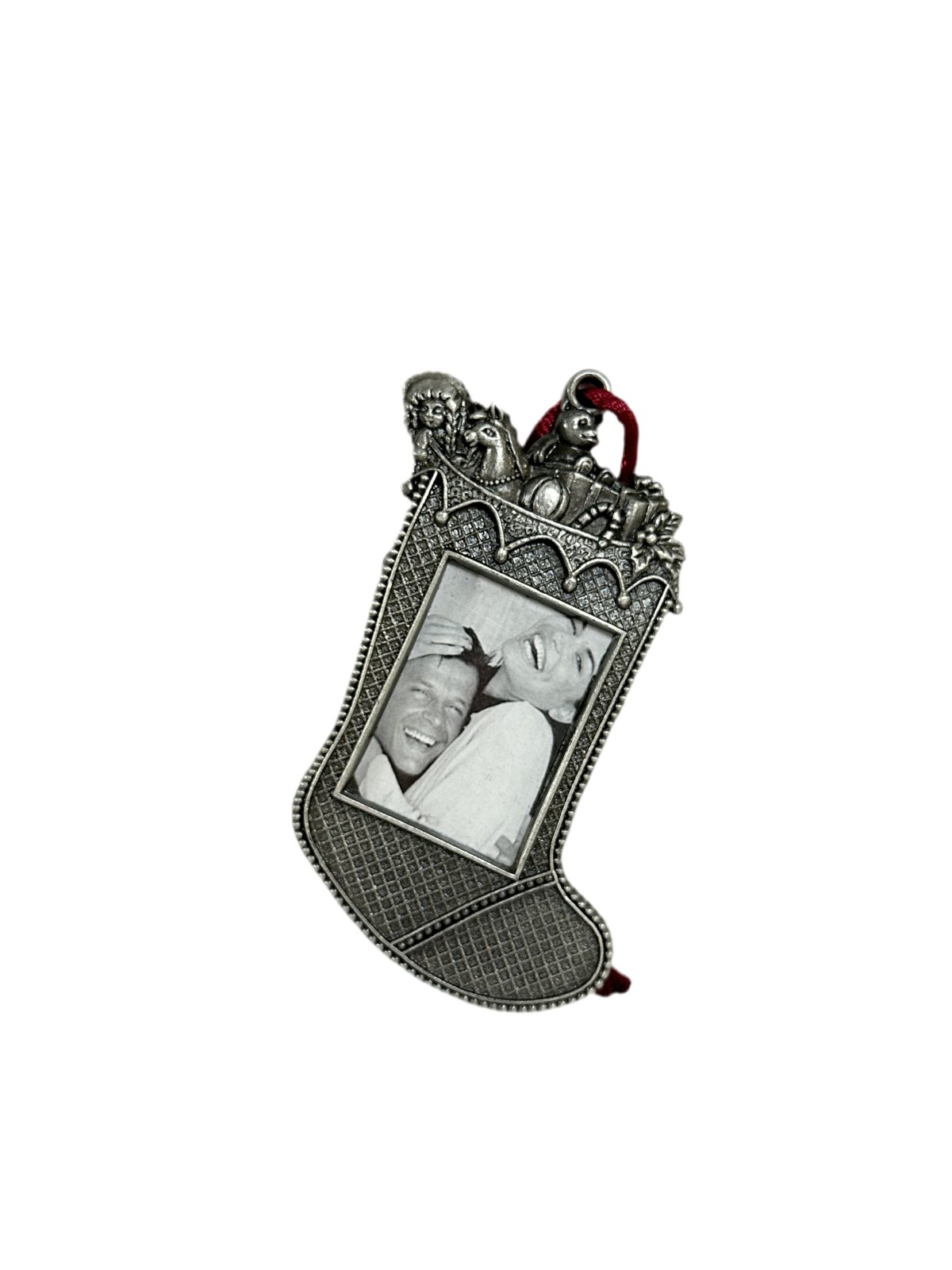 Lemontree Pewter Photo Frame Christmas Stocking w/ Toys Ornament
