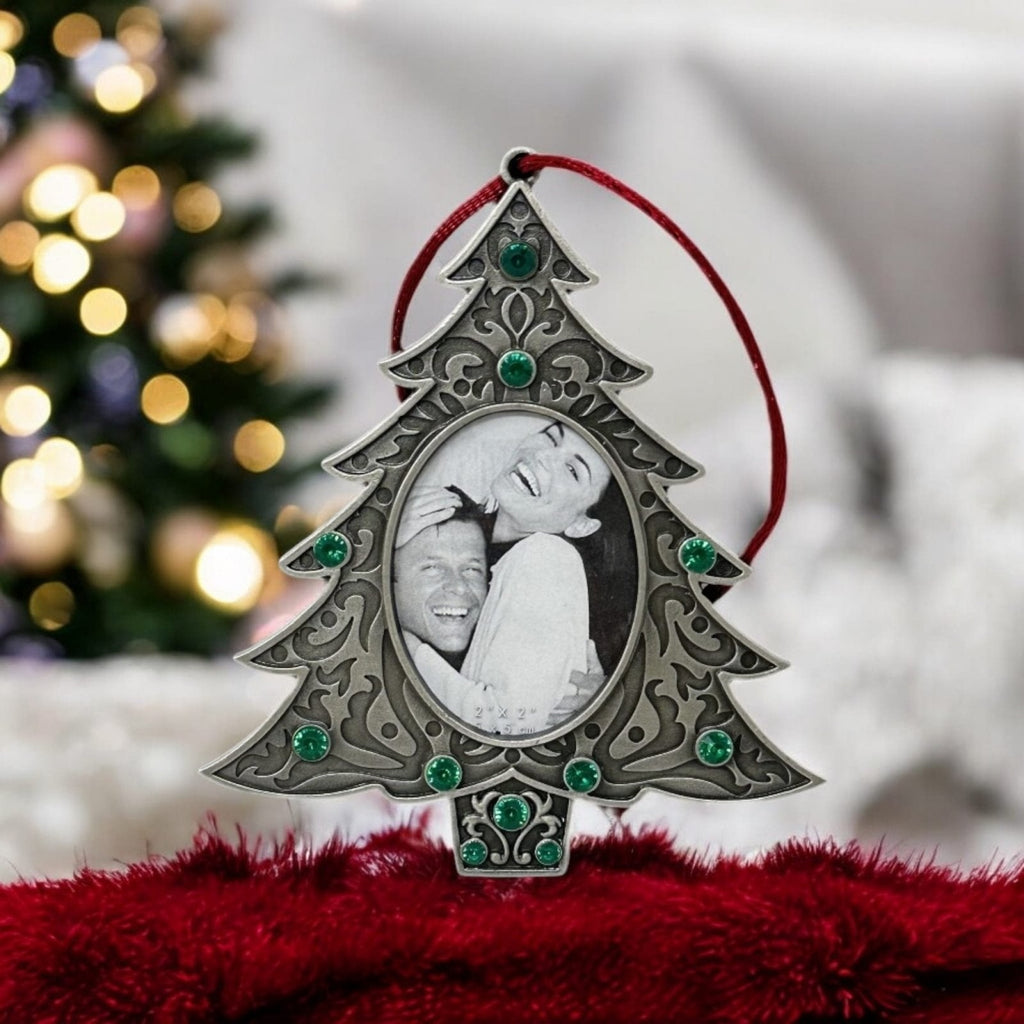 Lemontree Pewter Photo Frame Christmas Tree Ornament