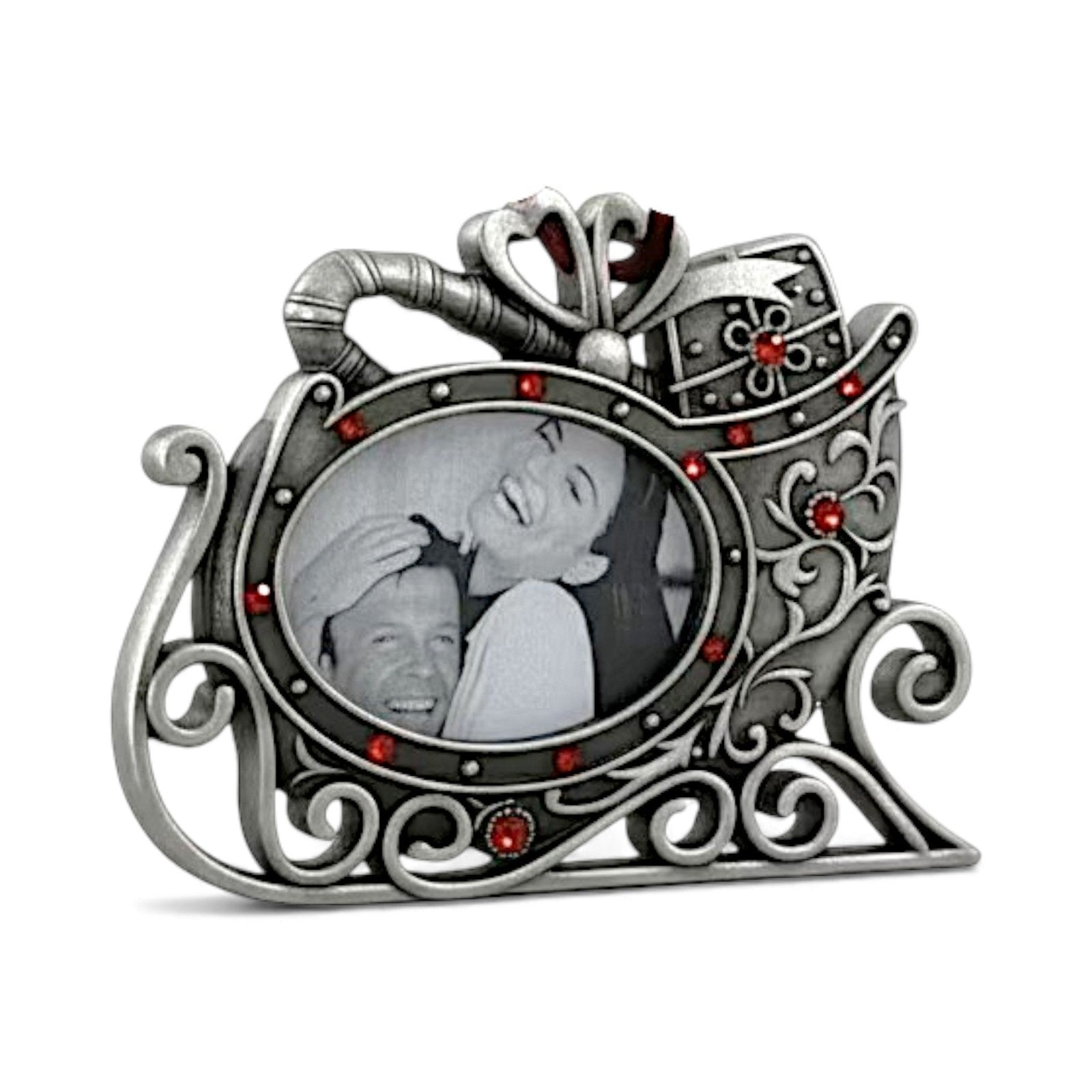 Lemontree Pewter Photo Frame Sleigh Ornament