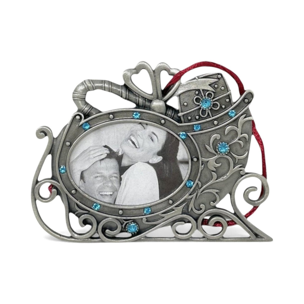 Lemontree Pewter Photo Frame Sleigh Ornament