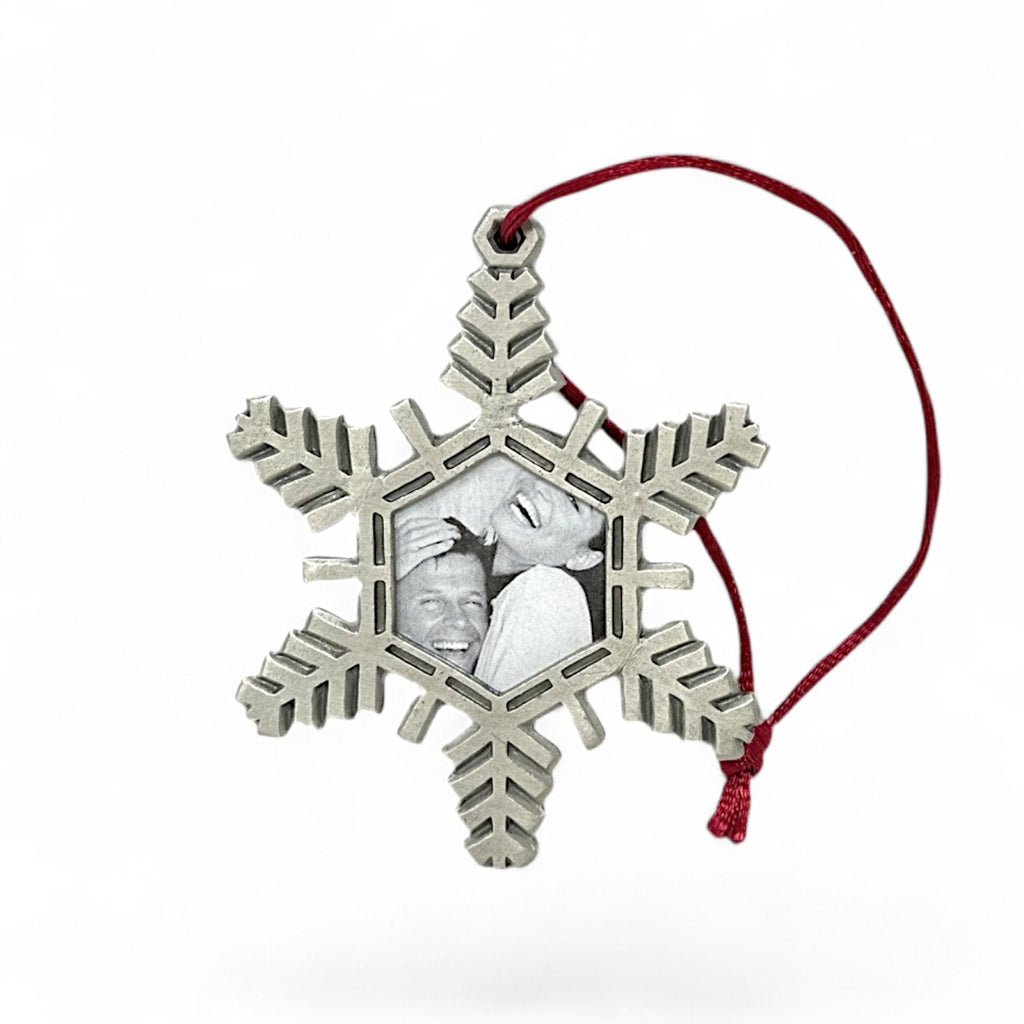 Lemontree Pewter Photo Frame Snowflake Ornament