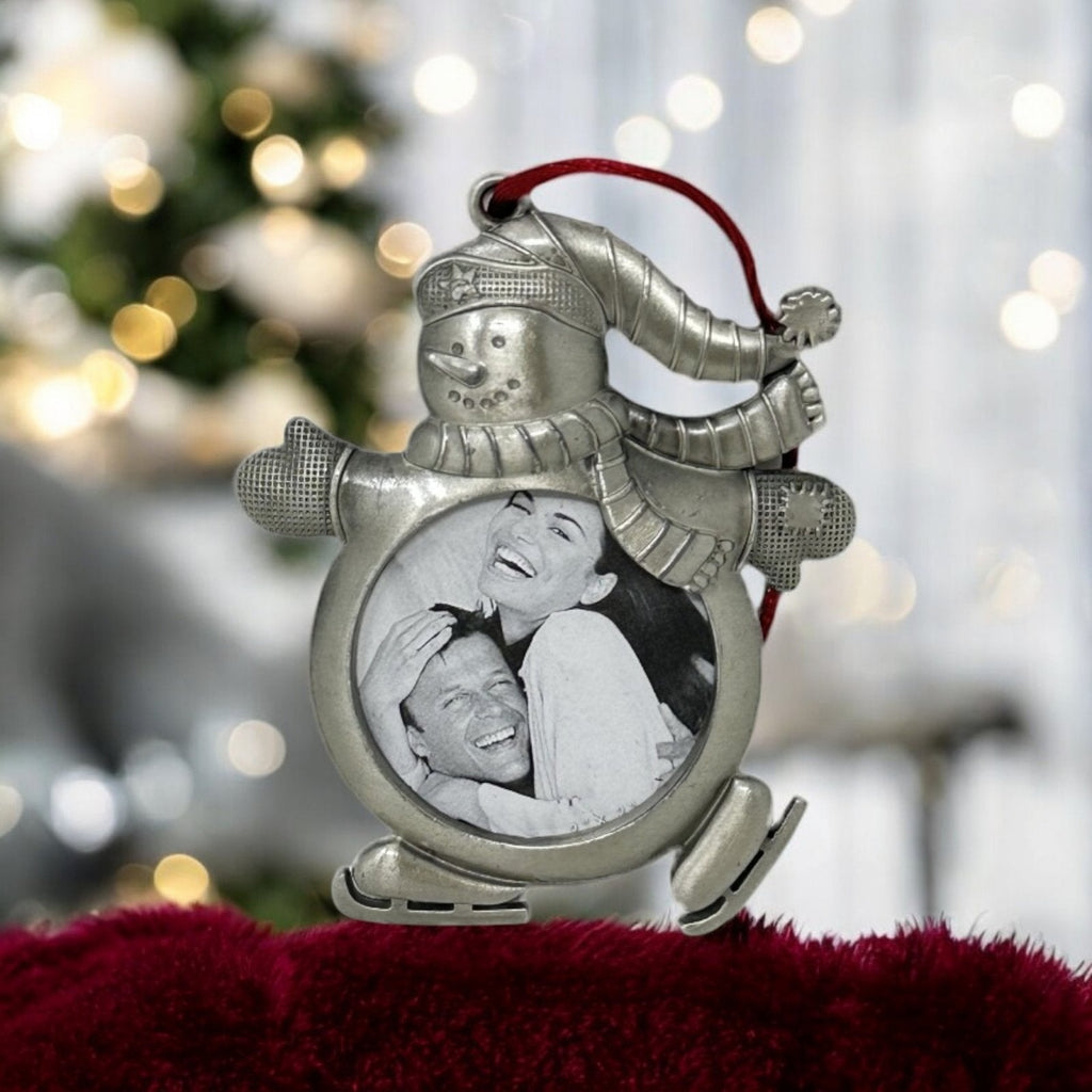 Lemontree Pewter Photo Frame Snowman Ornament
