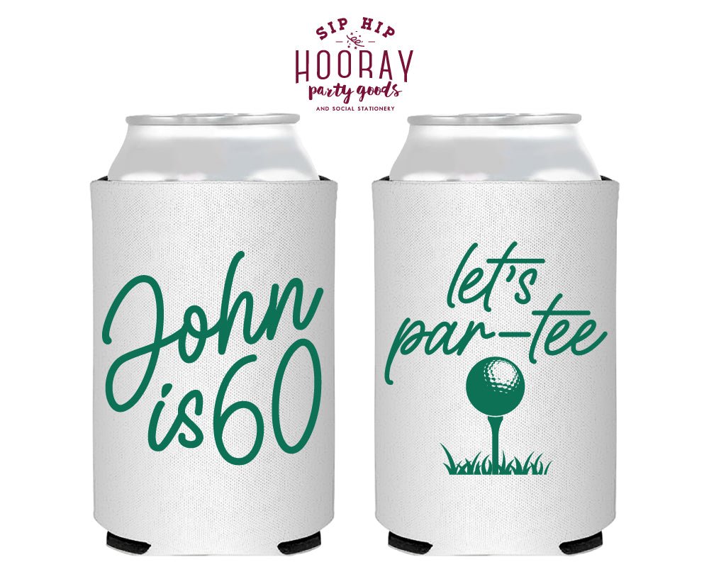 Let's Par Tee Custom Golf Birthday Party Can Coolers