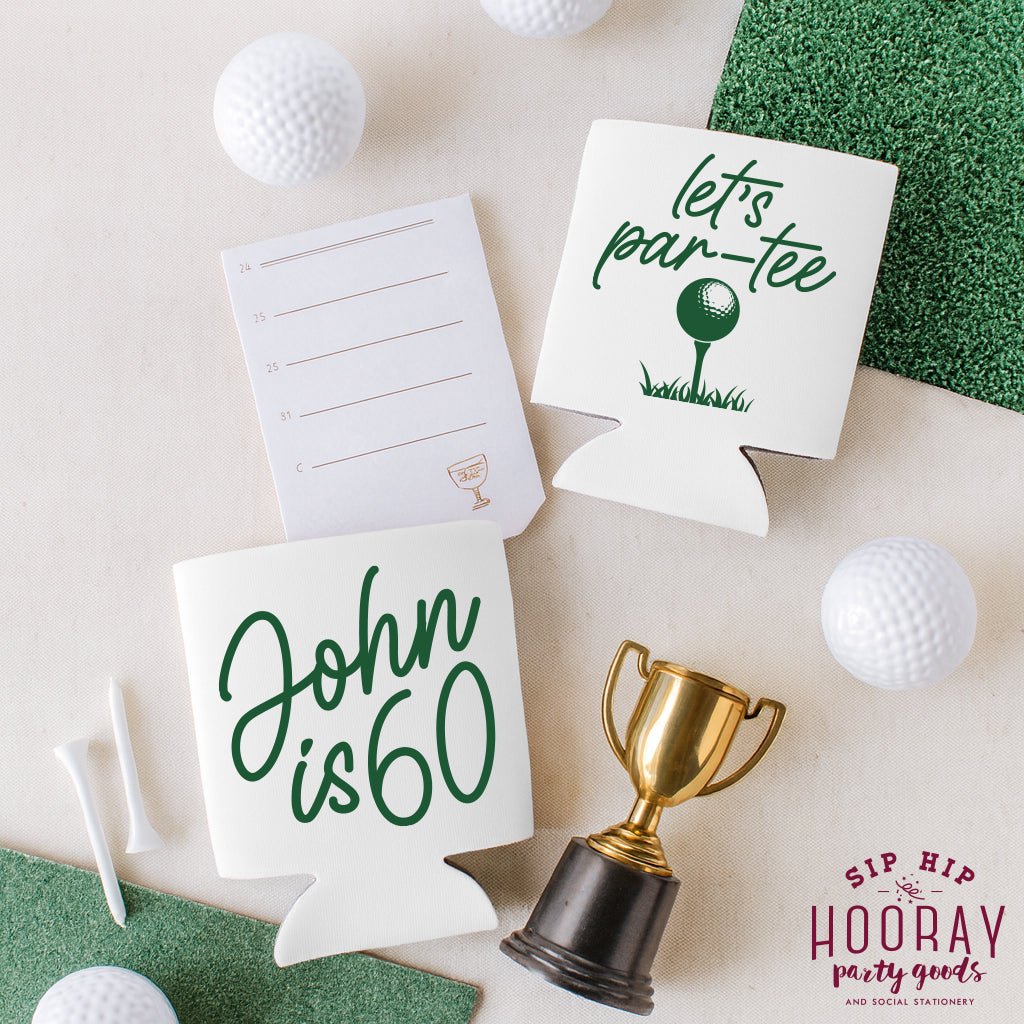 Let's Par Tee Custom Golf Birthday Party Can Coolers