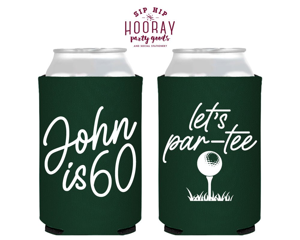 Let's Par Tee Custom Golf Birthday Party Can Coolers